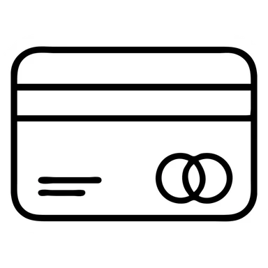 minimalist outline icon of a credit card, finance theme sticker