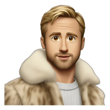 Ryan Gosling Ken in a fur coat sticker