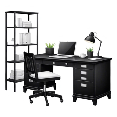 home office desk. black and white sticker