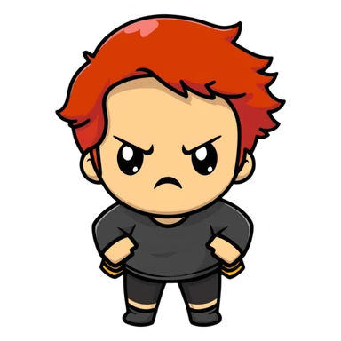 redhead girl angry face sticker