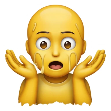 Emoji choking itself with hands sticker