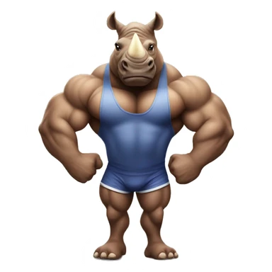 Rhinoceros bodybuilder sticker