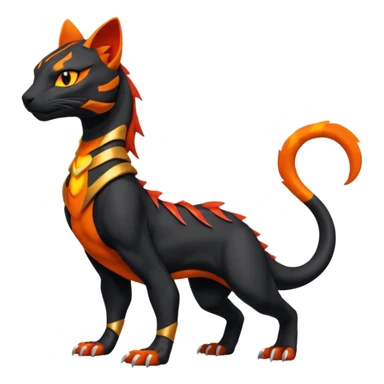Salandit-Litten-Bastet-Fakémon-hybrid-creature (full body)  sticker