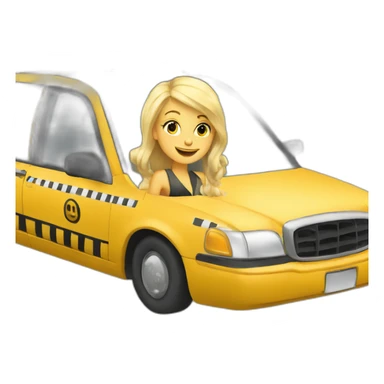 blond in a taxi sticker