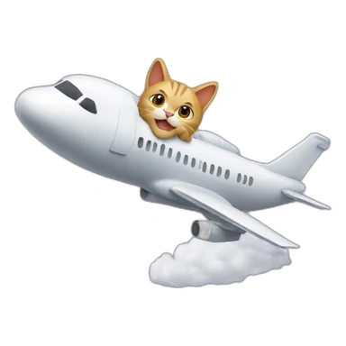 a cat flying on the plane sticker