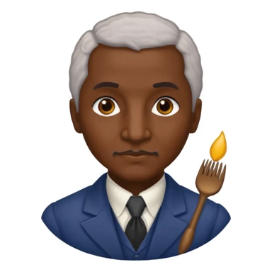 George Washington Carver with dark brown hair sticker