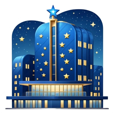 Luxury hotel building with stars sticker