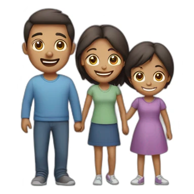 happy family of four sticker