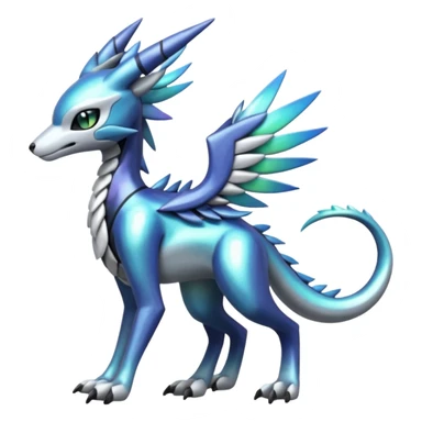 Meloetta-Sergal-Dialga-hybrid-fusion-Fakémon-creature, full body sticker