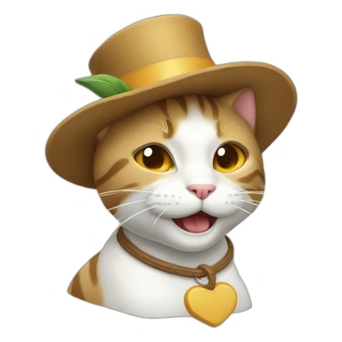 Gato de boné falando oi sticker