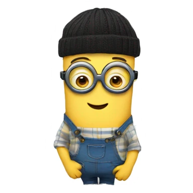 Minion with braces and glasses sticker
