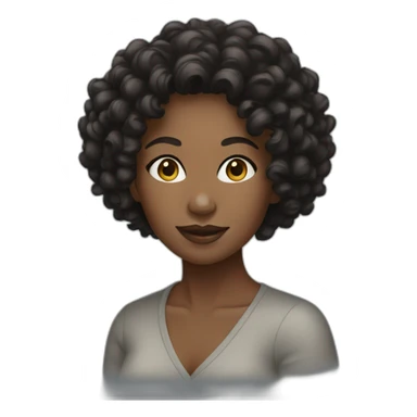 Beautiful black woman with short curly hair sticker