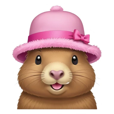 Capibara wearing a coquette hat sticker