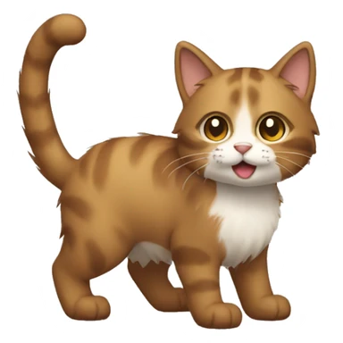 furry cat, brown tail, full body sticker