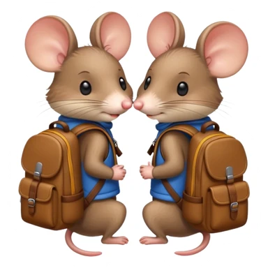 mice with backpacks sticker