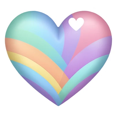 Pastel Rainbow girly heart sticker