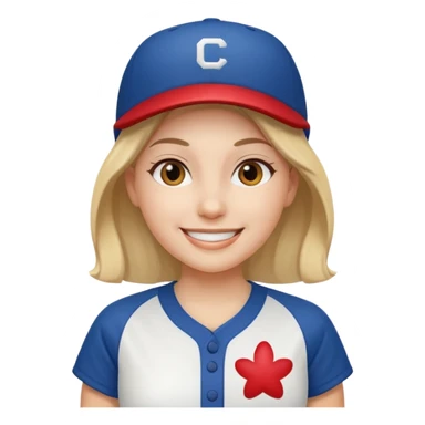 woman with white baseball jersey  sticker