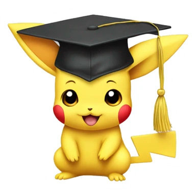 baby pikachu wearing graduation cap sticker