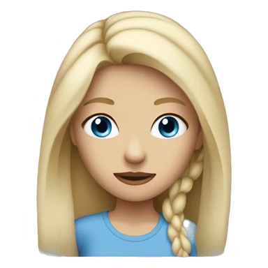 girl with blonde hair and grey/blue eyes with one eye twitching sticker