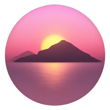 a sunset without the sun rays, pink sticker