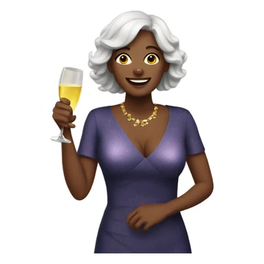 Wife celebrating new year sticker