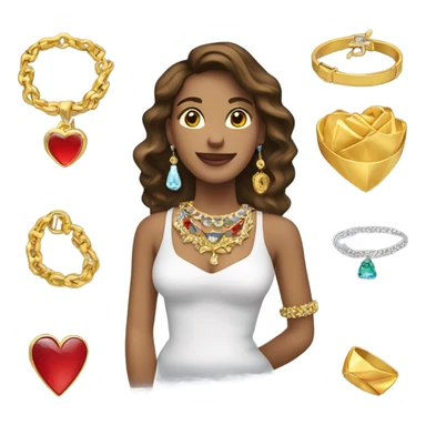 Joyas, collares, pulseras y dijes, todo en un joyero  sticker