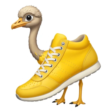  ostrich-in-yellow sneakers sticker