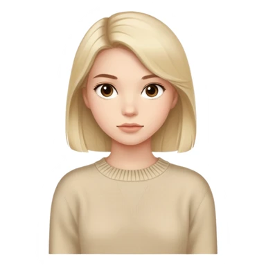 girl wearing beige ralph lauren sweater sticker