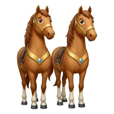 The two horses looking brave sticker