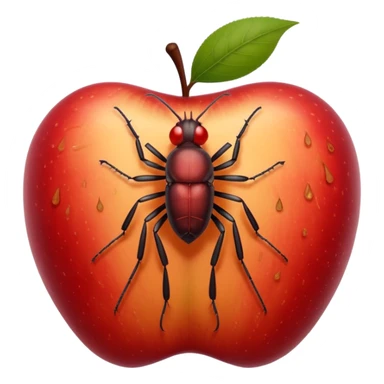 emoji of a small patch of skin (like on the neck or scalp) with a tiny red itchy bump and a small cartoon louse (bit) nearby, expressing mild irritation — clean, soft Apple emoji style, no gore, just symbolic redness and the insect clearly visible sticker