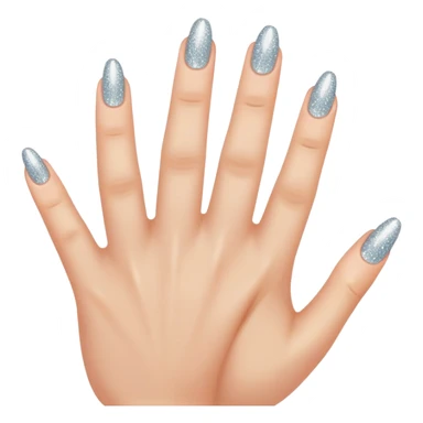 seven finger hand with sparkly nails sticker