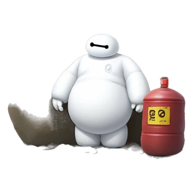 Baymax being abandoned  sticker