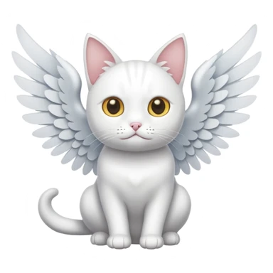 white cat with wings sticker