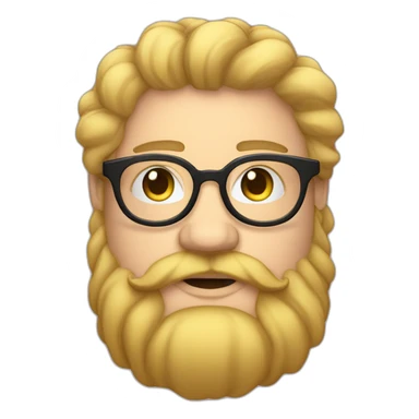 Chubby non binary Big lebowsky round glasses mid-lenght blond hair chaotic res beard vaporizer sticker