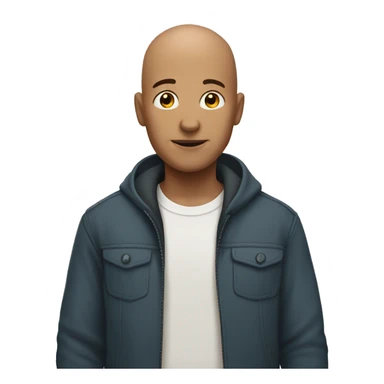 bald boy looking at viewer sticker