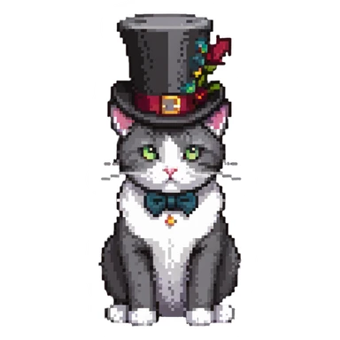 cat with a tophat sticker