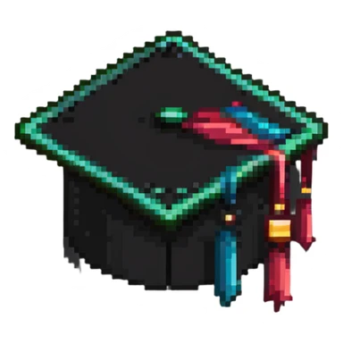 Graduation cap with diploma sticker