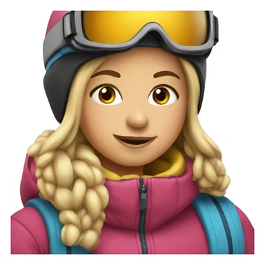 girl skiing sticker