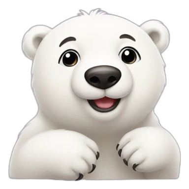 love cute polar bear sticker