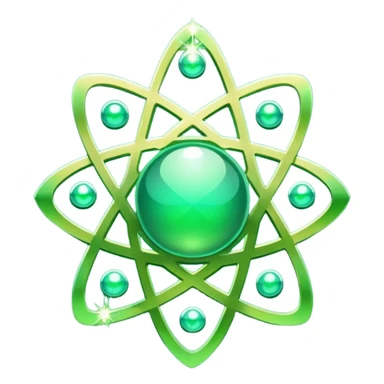 glitter green atomic symbol sticker