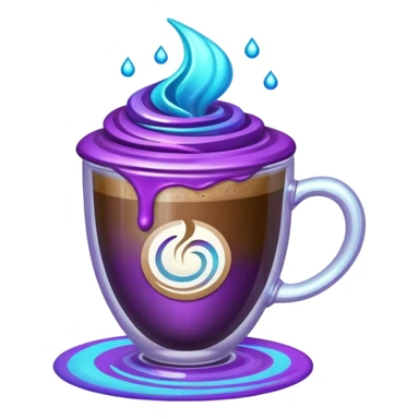glitter cian and purple coffee
 sticker