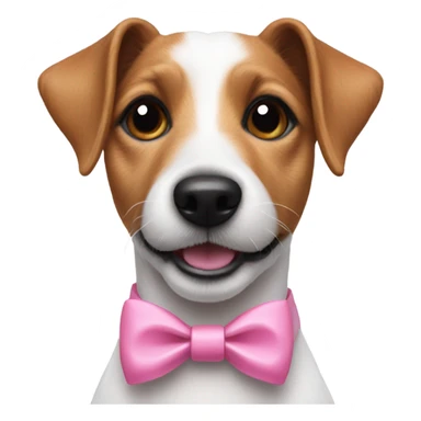 Jack russel pink bow sticker