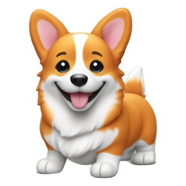 smiling orange corgi soft toy sticker