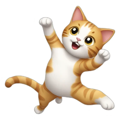 cat doing a backflip  sticker
