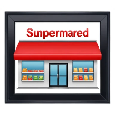 create a supermarket shop front that is red in nature and looks like wellcome sticker