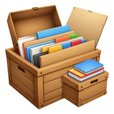 Box full of desktop material  sticker