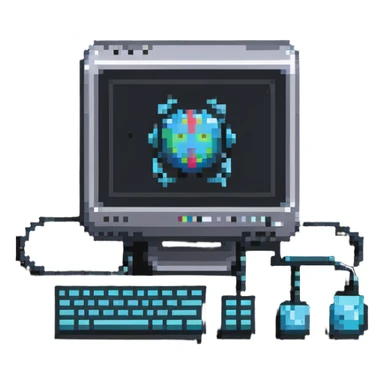 computer with AI interface sticker