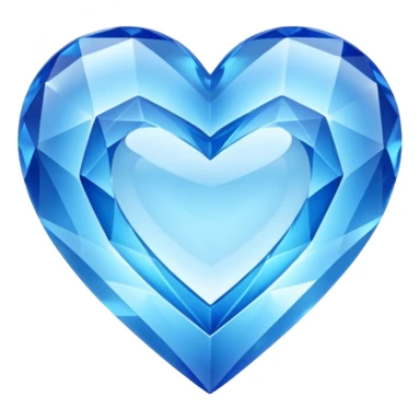 Blue completely  chrystalised heart  sticker