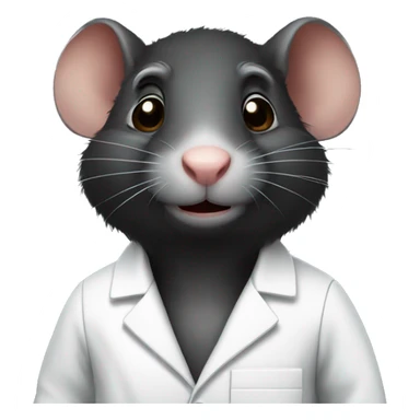 Black skin rat as a scientist  sticker
