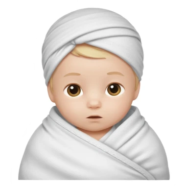 A baby boy wrapped up in a swaddle sticker